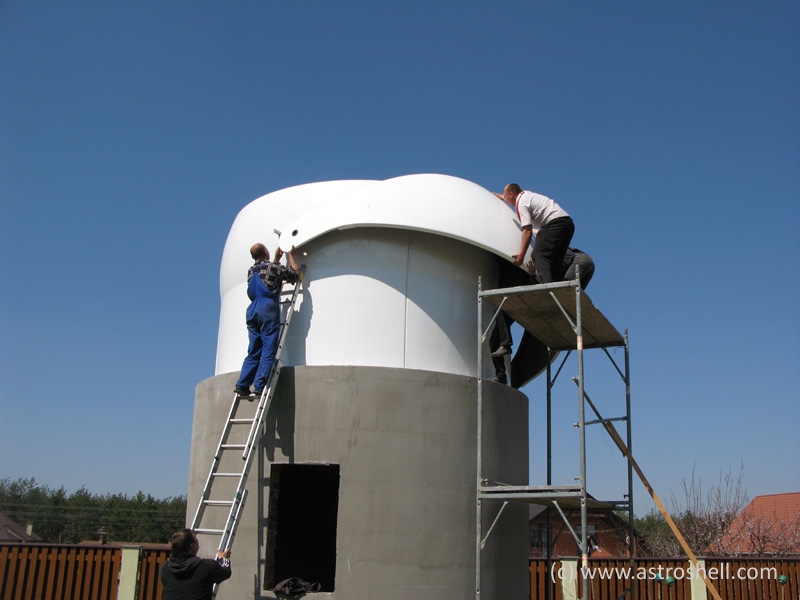 Astroshell clamshell observatory dome in Kyiv, Ukraine