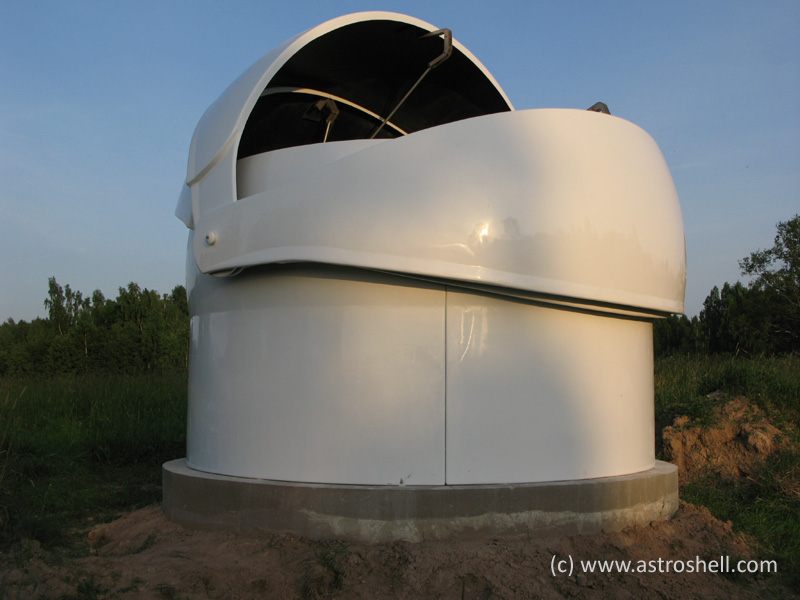 Astroshell clamshell observatory dome in Latvia