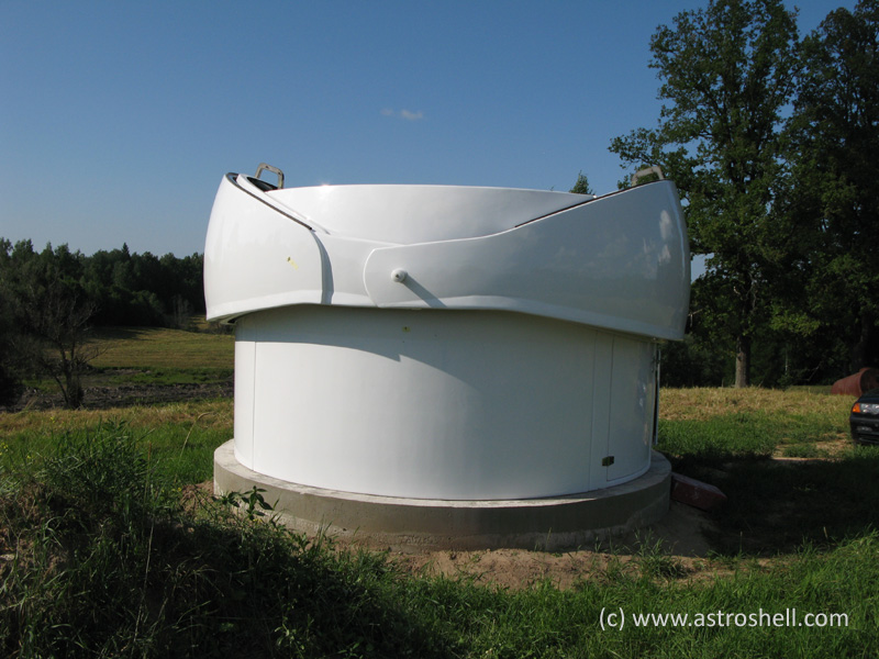 Astroshell clamshell telescope dome in Latvia